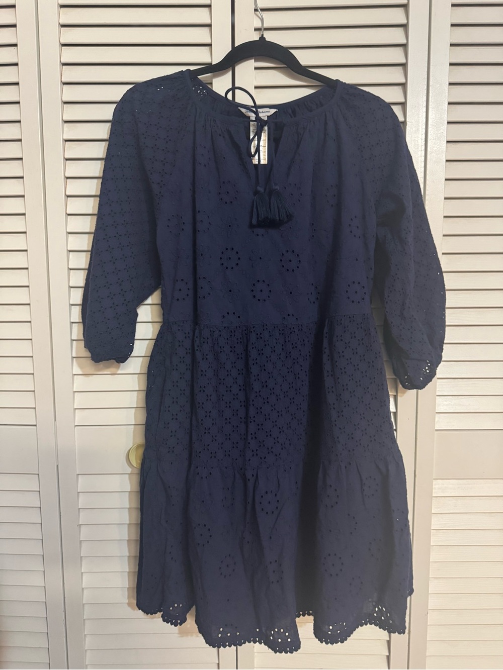Tommy Bahama Harbour Eyelet Raglan Dress Mare Navy Size XS